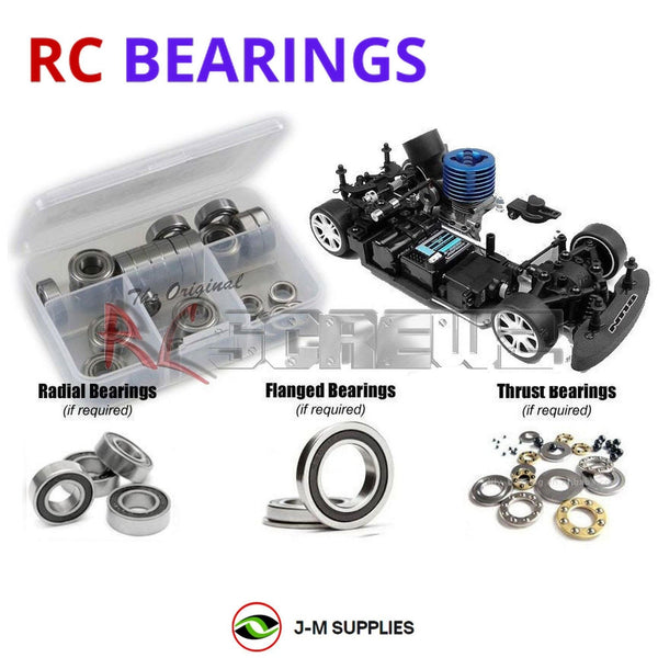 Representative image of an RCScrewZ rubber-sealed bearing kit for Team XRAY NT18T 4WD 1/18 Micro Nitro Truck (#380700); exact bearing sizes and quantities vary by RC model.