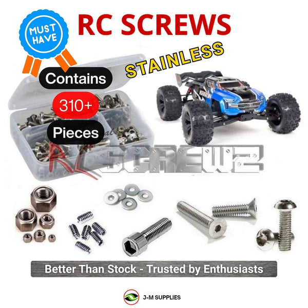 J-M SUPPLIES - RCScrewZ Stainless Screw Kit ara038 for Arrma Kraton 6s V5 BLX 4WD 1/8 Speed Truck #ARA8608V5 | PRO -
