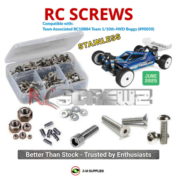 J-M SUPPLIES - RCScrewZ Stainless Screw Kit asc159 for Team Associated RC10B84 Team 1/10 4WD Buggy (#90050) | SET -