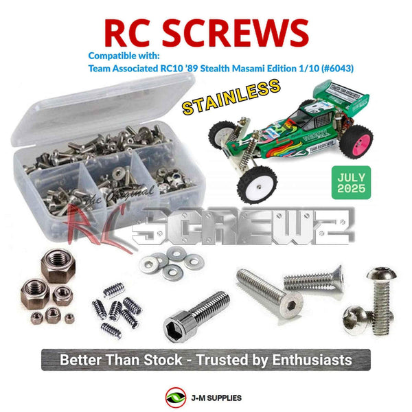 J-M SUPPLIES - RCScrewZ Stainless Screw Kit asc160 for Associated RC10 '89 Stealth Masami Ed. 1/10th (#6043) | SET -