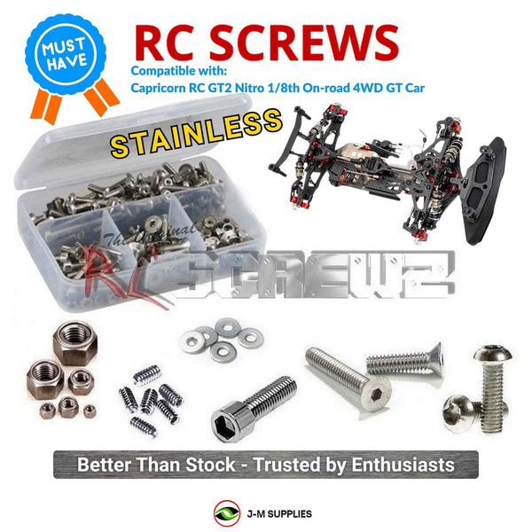 J-M SUPPLIES - RCScrewZ Stainless Screw Kit cap014 for Capricorn RC GT2 Nitro 1/8th On-road 4WD GT Car | SET -