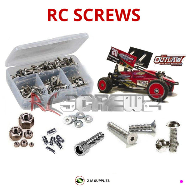 Representative image of an RCScrewZ stainless steel screw kit for Custom Works RC Outlaw 1/10 Electric RC Racing Sprint #0720; exact kit contents vary by RC model.