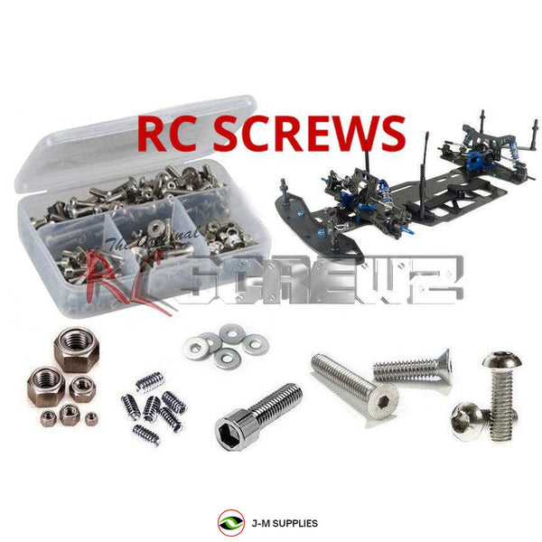 Representative image of an RCScrewZ stainless steel screw kit for Custom Works RC Intimidator 8 1/10 Oval Racer (#0981); exact kit contents vary by RC model.