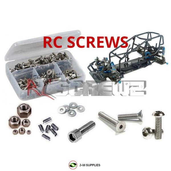Representative image of an RCScrewZ stainless steel screw kit for Custom Works Enforcer 8 Direct Drive 1/10 Dirt Oval (#0971); exact kit contents vary by RC model.