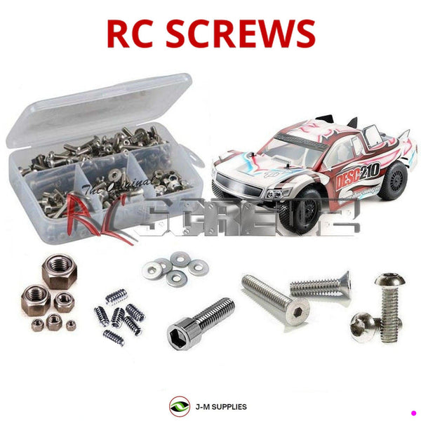 Representative image of an RCScrewZ stainless steel screw kit for Team Durango DESC210R 1/10 2WD Short Course Truck; exact kit contents vary by RC model.