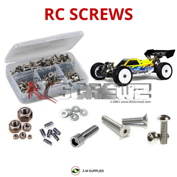 Representative image of an RCScrewZ stainless steel screw kit for Team Durango DEX8 1/8 Buggy TDR102038; exact kit contents vary by RC model.