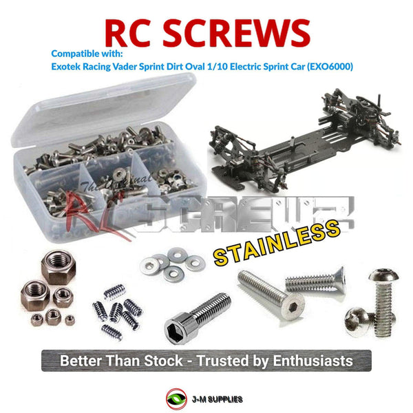 J-M SUPPLIES RC Parts Store - RCScrewZ Stainless Screw Kit exo011 for Exotek Racing Vader Sprint Dirt Oval 1/10 Electric Sprint Car (EXO6000) | UPG