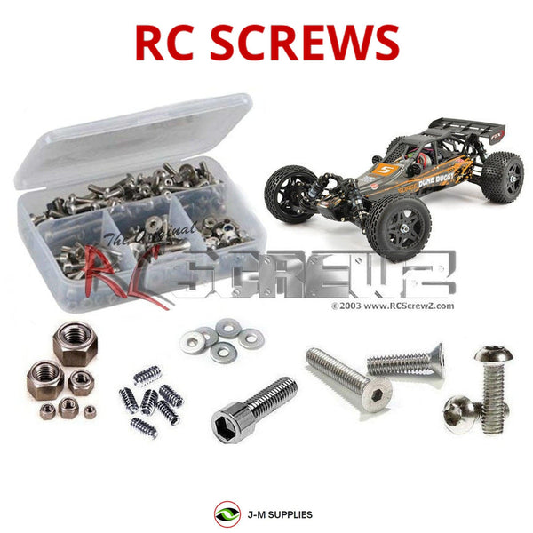 Representative image of an RCScrewZ stainless steel screw kit for FTX Surge Dune Buggy 1/12th FTX5512; exact kit contents vary by RC model.