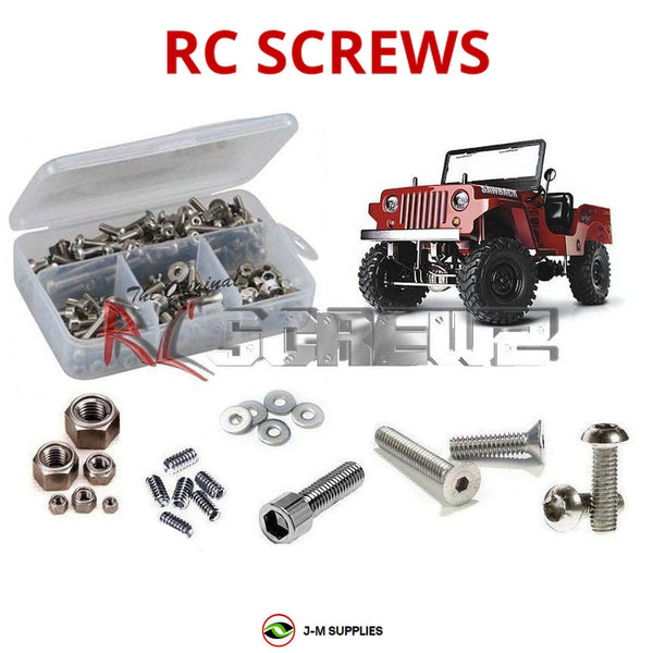 Representative image of an RCScrewZ stainless steel screw kit for GMade Sawback Crawler 1/10th #GM52000; exact kit contents vary by RC model.