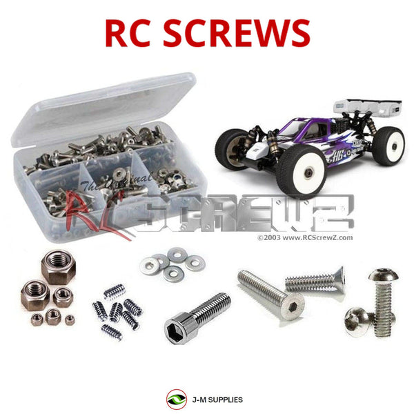 Representative image of an RCScrewZ stainless steel screw kit for Hot Bodies D815 V2 Nitro; exact kit contents vary by RC model.