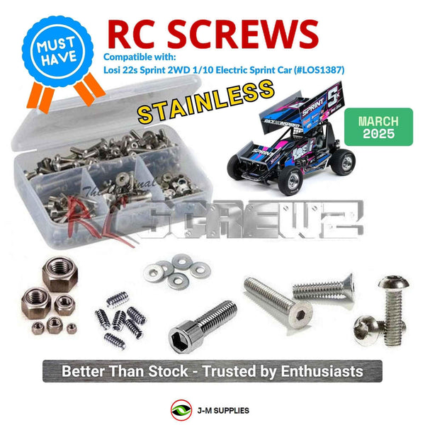J-M SUPPLIES - RCScrewZ Stainless Screw Kit los150 for Losi 22s Sprint 2WD 1/10 Electric Sprint Car (LOS1387) | SET -