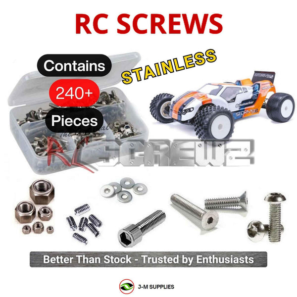 Representative image of an RCScrewZ stainless steel screw kit for Schumacher Storm ST2 1/10 Electric 2WD Stadium Truck(#K200); exact kit contents vary by RC model.