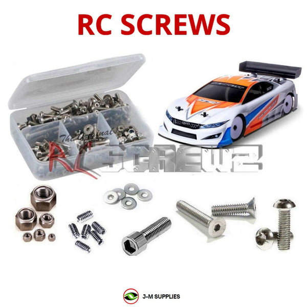 Representative image of an RCScrewZ stainless steel screw kit for Serpent Project 4X Pro 1/10th EP Touring Car (#400032); exact kit contents vary by RC model.