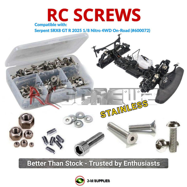 J-M SUPPLIES RC Parts Store - RCScrewZ Stainless Screw Kit ser101 for Serpent SRX8 GT R 2025 1/8 Nitro 4WD On-Road (#600072) | UPG