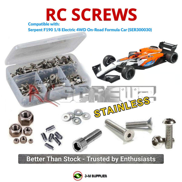 J-M SUPPLIES RC Parts Store - RCScrewZ Stainless Screw Kit ser114 for Serpent F190 1/8 Electric 4WD On-Road Formula Car (SER300030) | UPG