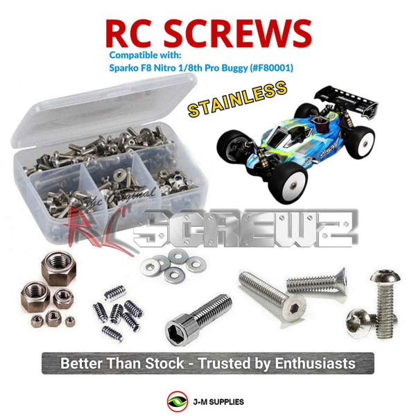 J-M SUPPLIES RC Parts Store - RCScrewZ Stainless Screw Kit spk001 for Sparko F8 Nitro 1/8th Pro Buggy (#F80001) | KIT