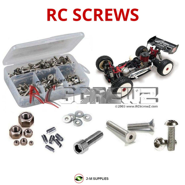 Representative image of an RCScrewZ stainless steel screw kit for SWorkZ S350 BX-1; exact kit contents vary by RC model.