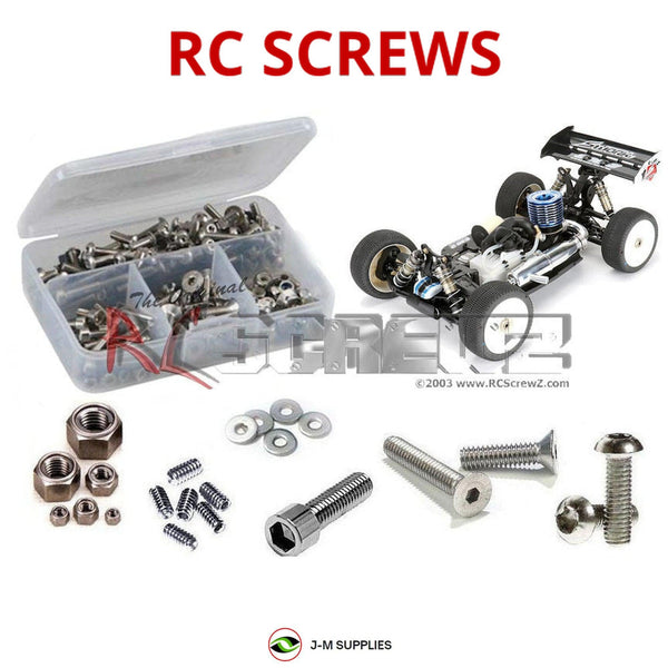 Representative image of an RCScrewZ stainless steel screw kit for Sworkz S35-3 Nitro 1/8 Buggy SWX910025; exact kit contents vary by RC model.