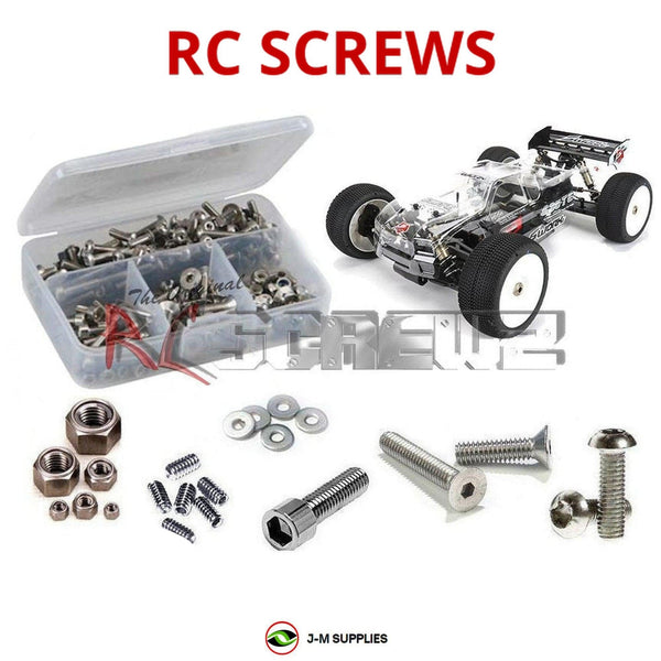 Representative image of an RCScrewZ stainless steel screw kit for Sworkz S35-Te 1/8 Truggy SWX910031; exact kit contents vary by RC model.