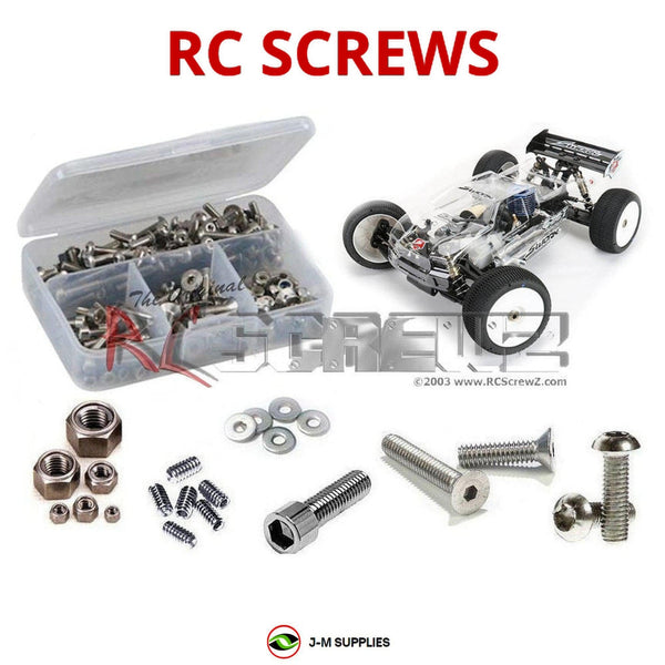 Representative image of an RCScrewZ stainless steel screw kit for Sworkz S35-T Nitro 1/8 Truggy SWX910030; exact kit contents vary by RC model.