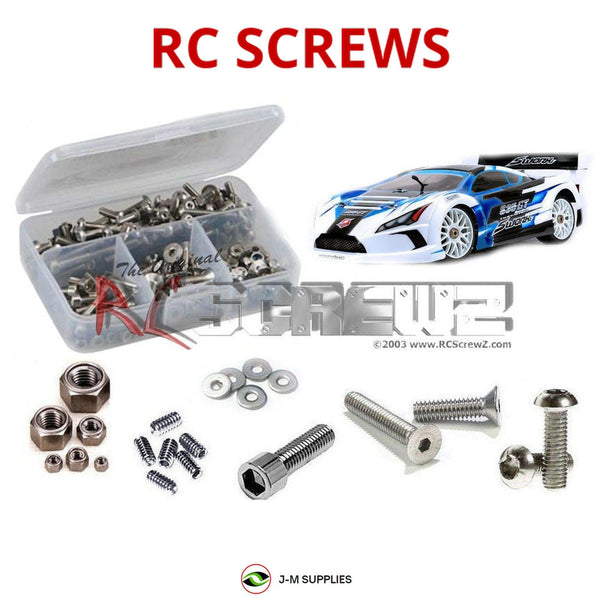 Representative image of an RCScrewZ stainless steel screw kit for SWorkZ S35-GT Nitro; exact kit contents vary by RC model.