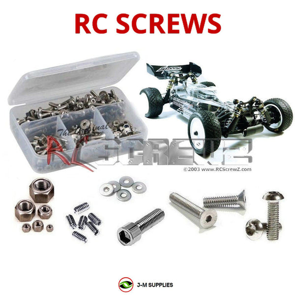 Representative image of an RCScrewZ stainless steel screw kit for SWorkZ S14-2 4wd #910021; exact kit contents vary by RC model.