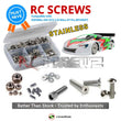 Representative image of an RCScrewZ stainless steel screw kit for SWORKz S35-GT2 1/8 Nitro GT Pro (#910037); exact kit contents vary by RC model.
