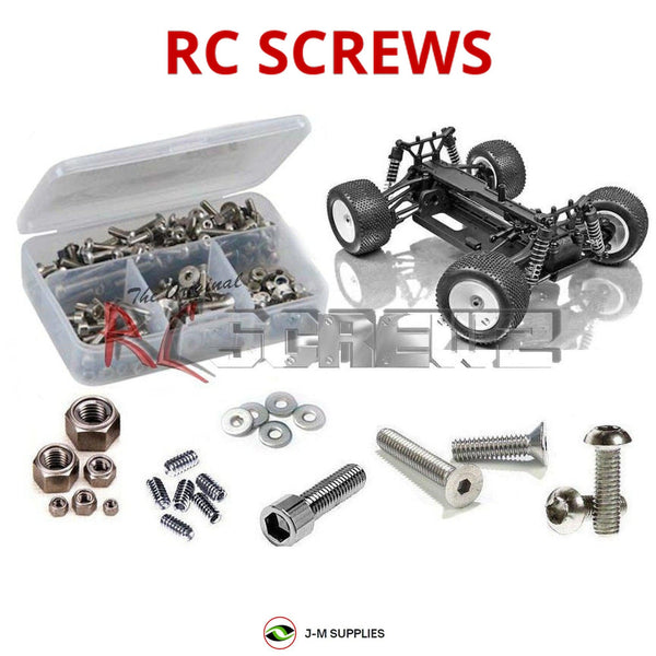 Representative image of an RCScrewZ stainless steel screw kit for Team XRAY M18T / Pro / M18MT #380500 / #380600; exact kit contents vary by RC model.