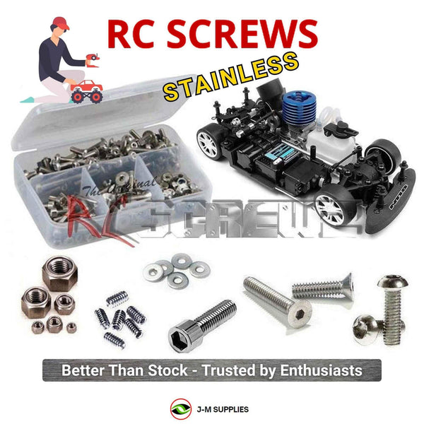 Representative image of an RCScrewZ stainless steel screw kit for Team XRAY NT18T 4WD 1/18 Micro Nitro Truck (#380700); exact kit contents vary by RC model.