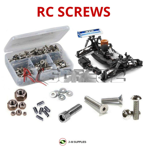 Representative image of an RCScrewZ stainless steel screw kit for Team XRAY XT8 1/8 Nitro 4WD Truggy (350200); exact kit contents vary by RC model.