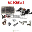 Representative image of an RCScrewZ stainless steel screw kit for Team XRAY XT8 2009 Spec 1/8th #350201; exact kit contents vary by RC model.