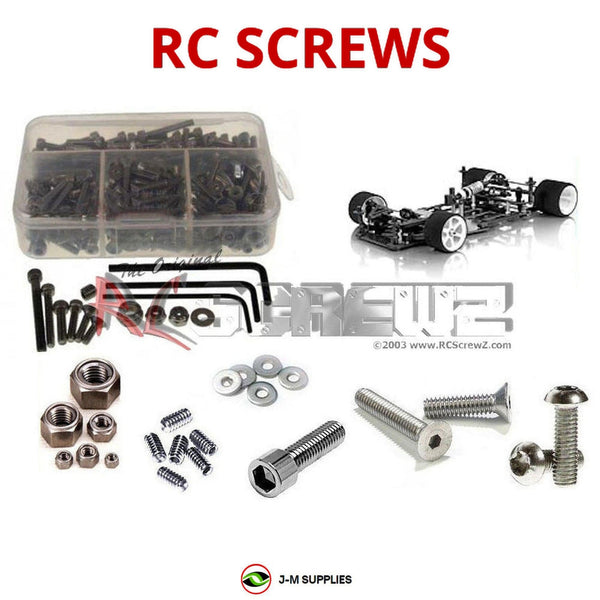 Representative image of an RCScrewZ stainless steel screw kit for Team XRAY X11 Link 1/12th #370001; exact kit contents vary by RC model.