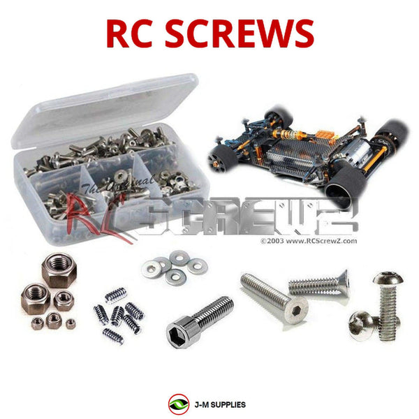 Representative image of an RCScrewZ stainless steel screw kit for Team XRAY X12 2018 US/Euro 370007/08; exact kit contents vary by RC model.