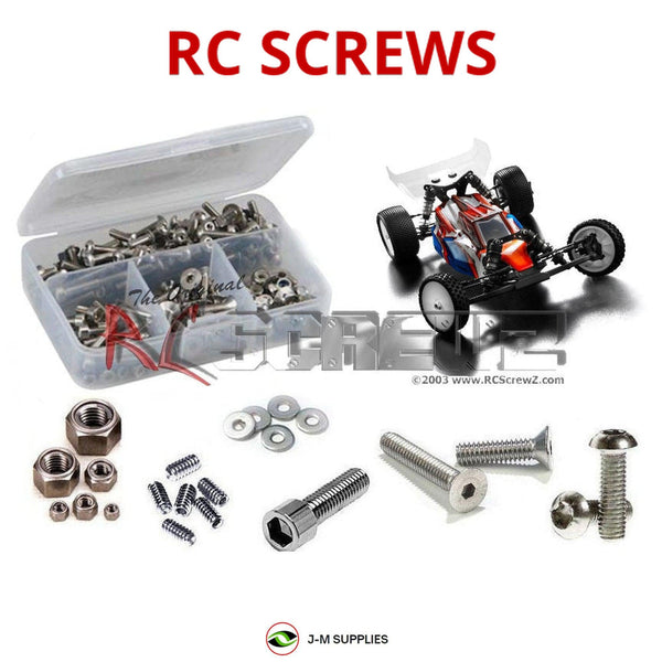 Representative image of an RCScrewZ stainless steel screw kit for Team XRAY XB2 2017 Carpet/Dirt 320002/03; exact kit contents vary by RC model.