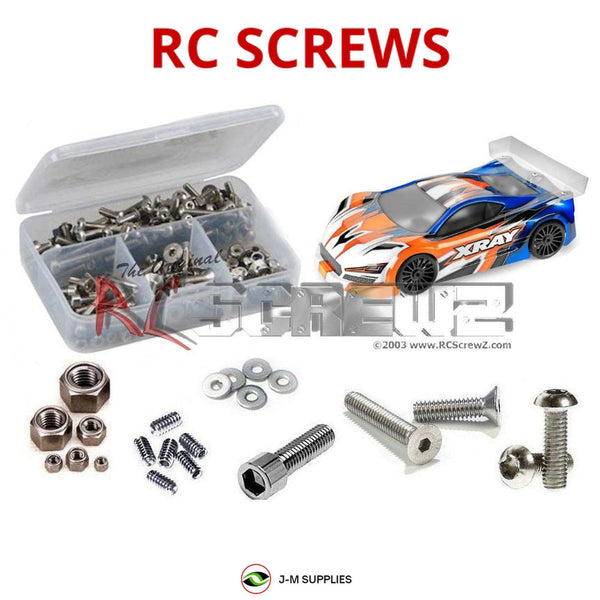 Representative image of an RCScrewZ stainless steel screw kit for Team XRAY GTX8 Nitro 2022 #350503; exact kit contents vary by RC model.