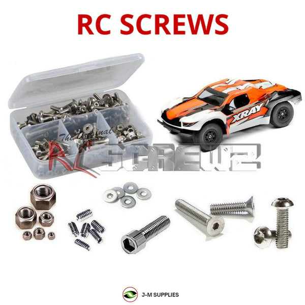 Representative image of an RCScrewZ stainless steel screw kit for XRAY SCX 2021 1/10 Electric 2WD Short Course Truck(#320300); exact kit contents vary by RC model.