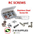 Representative image of an RCScrewZ stainless steel screw kit for Team XRAY T4 2020 Graphite #300026; exact kit contents vary by RC model.