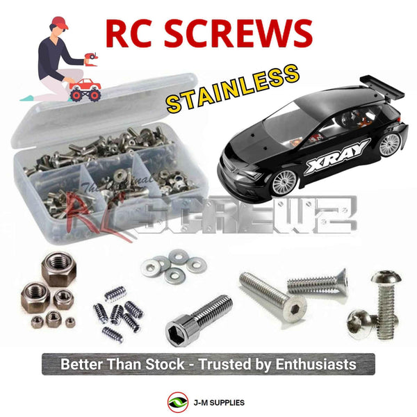 Representative image of an RCScrewZ stainless steel screw kit for XRAY T4F 1/10th FWD Electric Touring Car (#300200); exact kit contents vary by RC model.