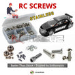 Representative image of an RCScrewZ stainless steel screw kit for XRAY T4F 1/10th FWD Electric Touring Car (#300200); exact kit contents vary by RC model.
