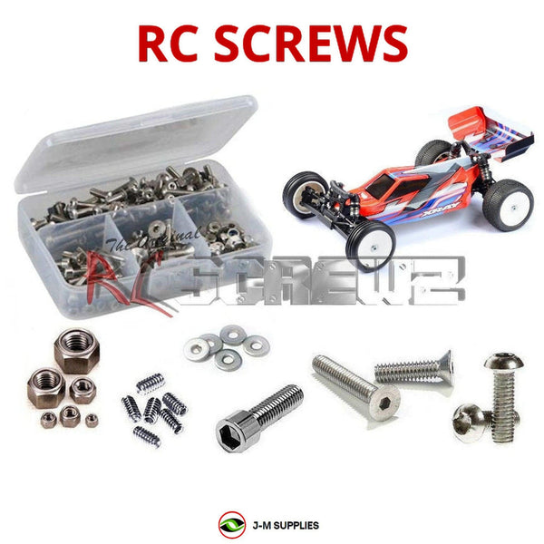 Representative image of an RCScrewZ stainless steel screw kit for Team XRAY XB2 2024 Carpet/Dirt 1/10 2WD (#320015 / #320016); exact kit contents vary by RC model.