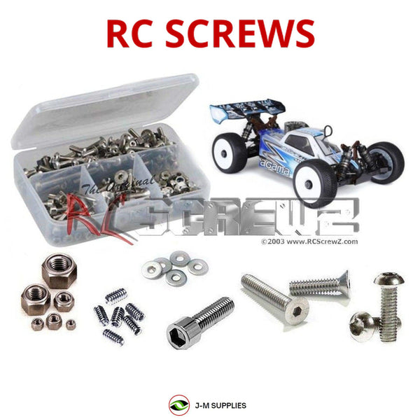 Representative image of an RCScrewZ stainless steel screw kit for Agama Racing A215/A215SV AGMA215SV 1/8 Nitro Buggy; exact kit contents vary by RC model.