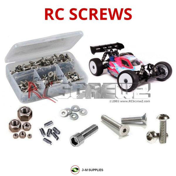 Representative image of an RCScrewZ stainless steel screw kit for Agama Racing A319/A319P A319 1/8 Nitro Buggy; exact kit contents vary by RC model.
