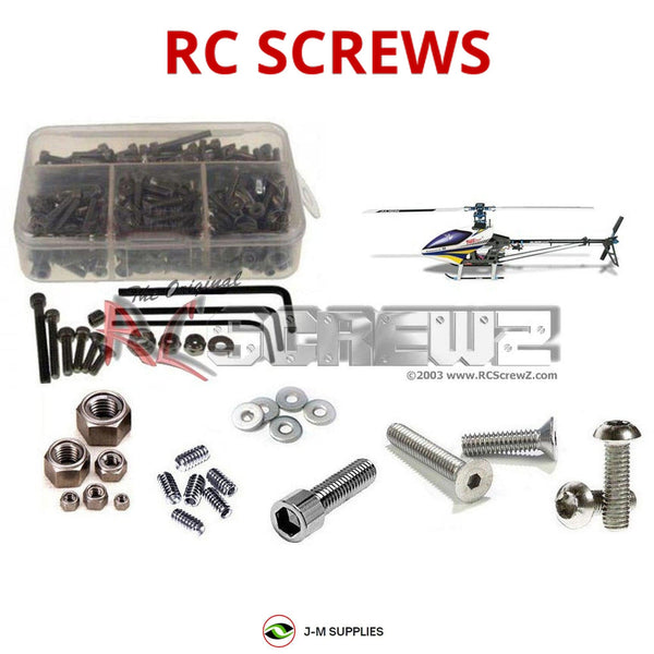 Representative image of an RCScrewZ stainless steel screw kit for Align T-REX 450 Sport 450-Class Electric Helicopter (KX015076); exact kit contents vary by RC model.