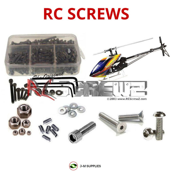 Representative image of an RCScrewZ stainless steel screw kit for Align T-REX 450 Pro DFC (KX015087T); exact kit contents vary by RC model.
