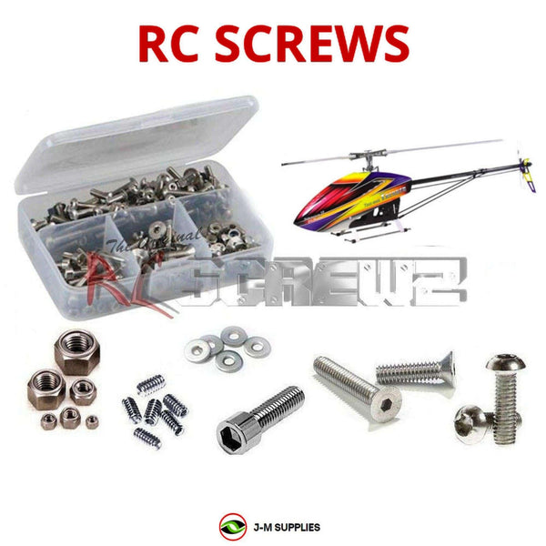 Representative image of an RCScrewZ stainless steel screw kit for Align T-REX 800E DFC Trekker (RH80E01XT); exact kit contents vary by RC model.