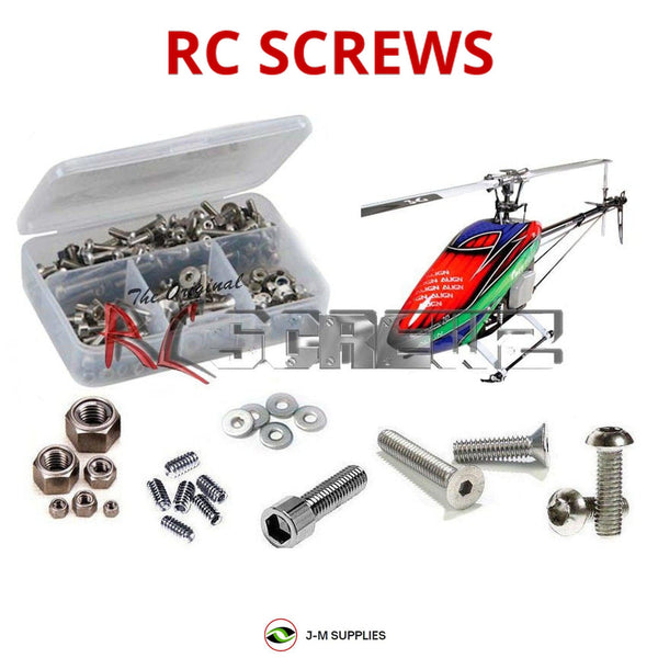 Representative image of an RCScrewZ stainless steel screw kit for Align T-REX 700N DFC (RH70N07XT); exact kit contents vary by RC model.