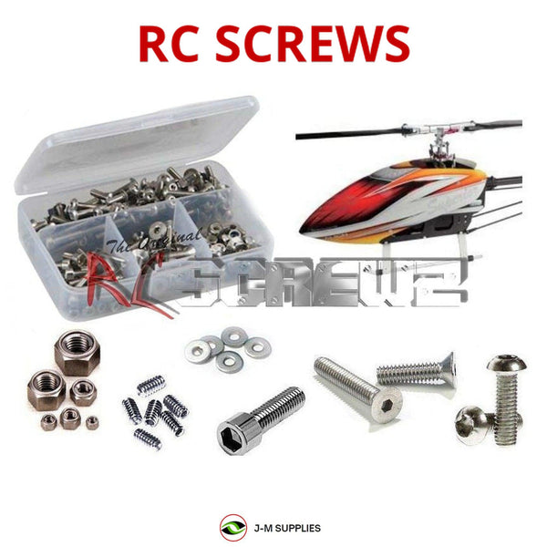 Representative image of an RCScrewZ stainless steel screw kit for Align T-REX 800 F3C (RH80E05XT); exact kit contents vary by RC model.
