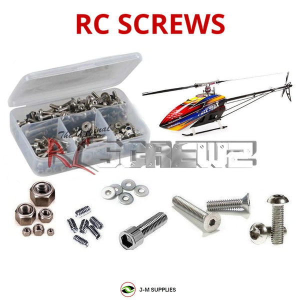 Representative image of an RCScrewZ stainless steel screw kit for Align T-REX 700X Dominator (RH70E25X); exact kit contents vary by RC model.