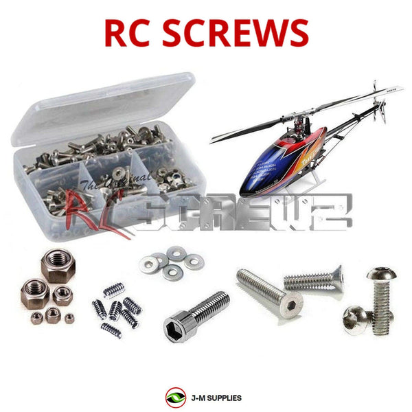 Representative image of an RCScrewZ stainless steel screw kit for Align T-REX 700XN (RH70N12XT); exact kit contents vary by RC model.