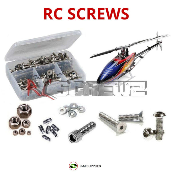 Representative image of an RCScrewZ stainless steel screw kit for Align T-REX 470LM (RH47E06XT); exact kit contents vary by RC model.